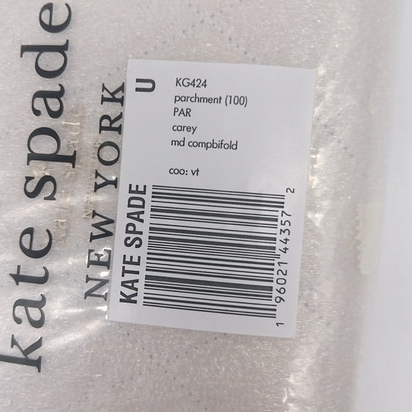 Kate Spade Carey Medium Compact Bifold Wallet Parchment - Picture 12 of 15